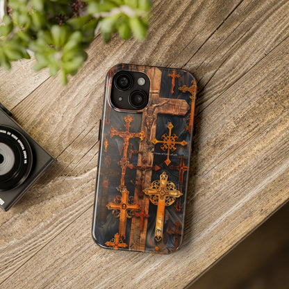 Religious Cross Phone Case for iPhone - Lightweight, Impact Resistant, Wireless Charging Compatible