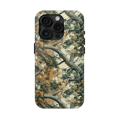 Brown Tree Camo Phone Case for iPhone - Lightweight, Impact Resistant, Wireless Charging Compatible