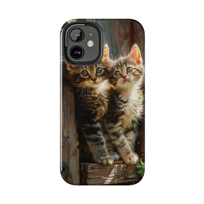 Window of Kittens Phone Case for iPhone - Lightweight, Impact Resistant, Wireless Charging Compatible