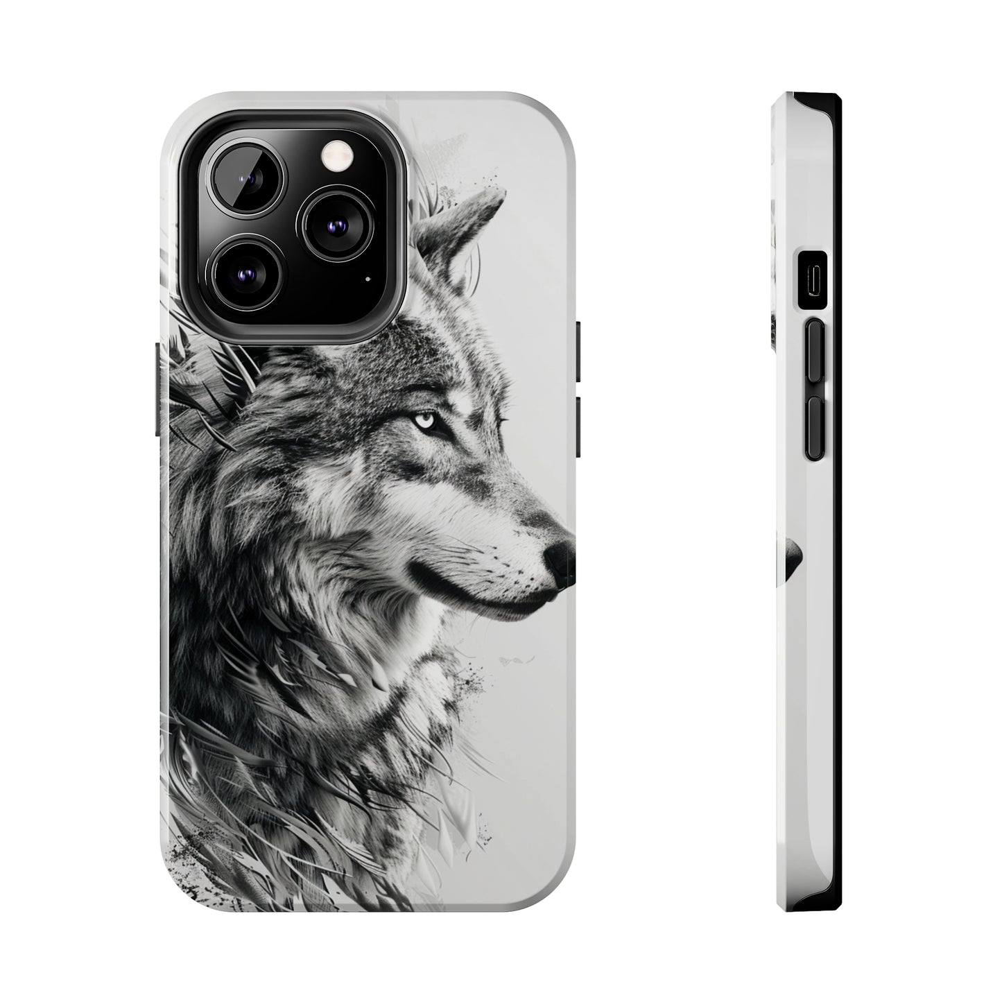 Calligraffiti Style Wolf Phone Case 2 for iPhone - Lightweight, Impact Resistant, Wireless Charging Compatible