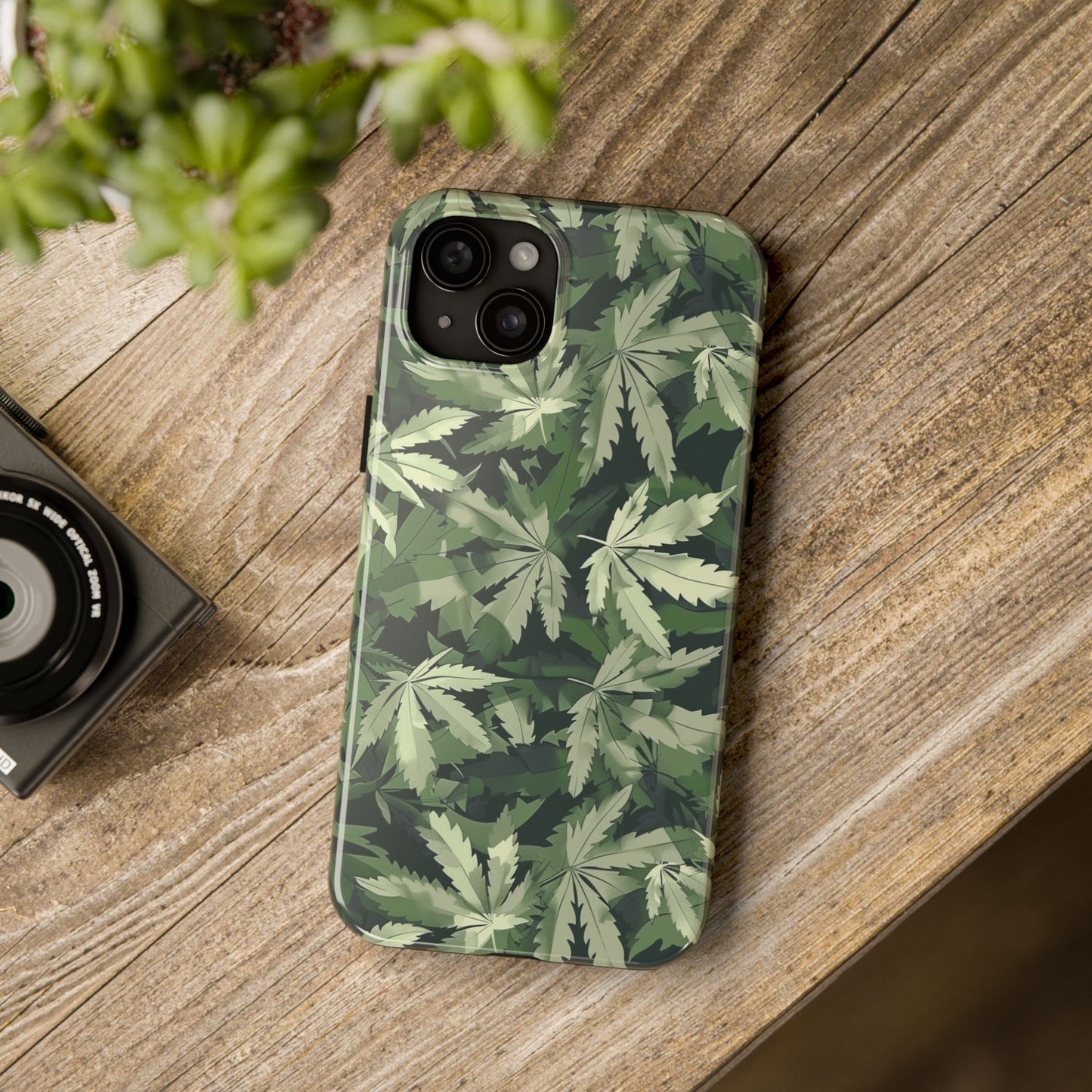 Cannabis Camo 3 Phone Case for iPhone - Lightweight, Impact Resistant, Wireless Charging Compatible