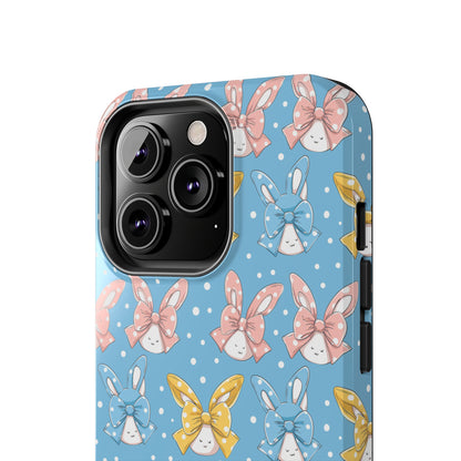 Bunnies and Bows Phone Case for iPhone - Lightweight, Impact Resistant, Wireless Charging Compatible