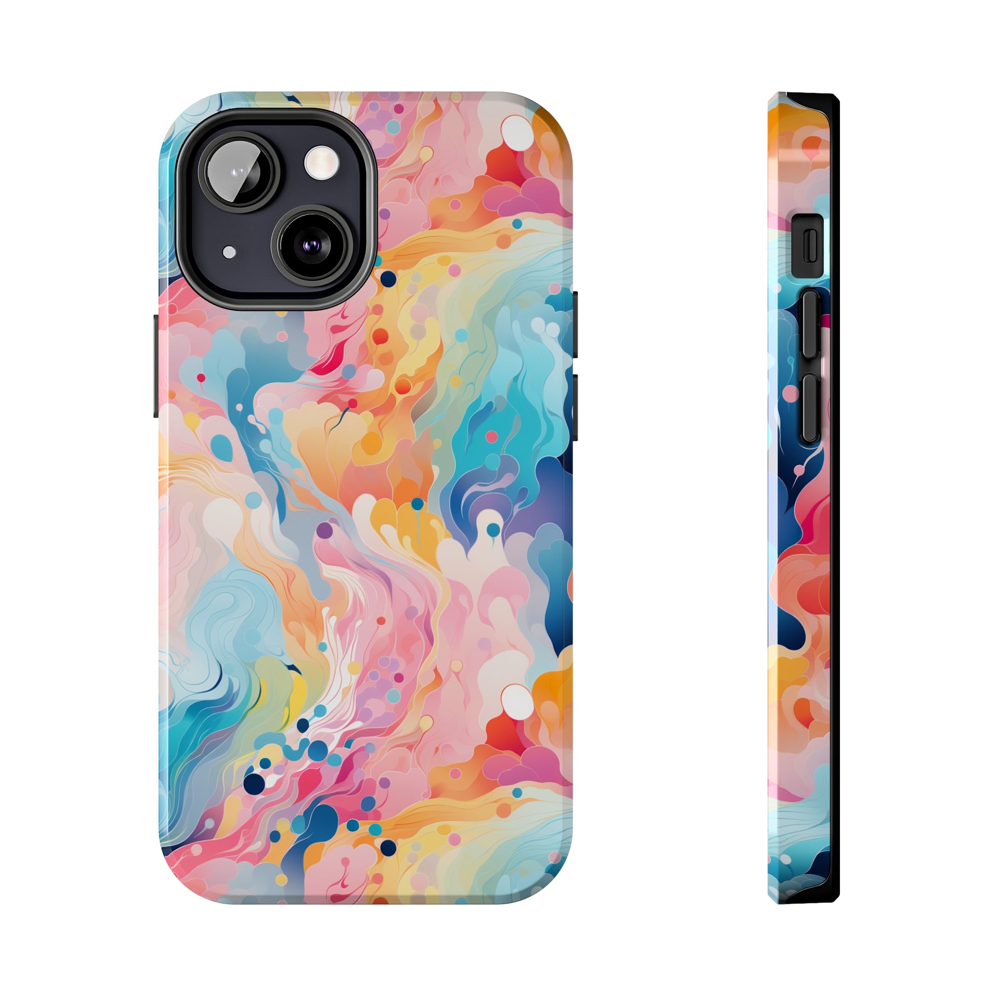 AI Psychedelic Pattern Phone Case for iPhone - Lightweight, Impact Resistant, Wireless Charging Compatible-AI phone case-AI By AJ