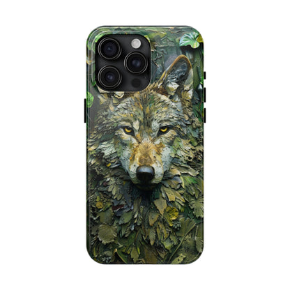 The Arte Povera Style Wolf Head Phone Case for iPhone - Lightweight, Impact Resistant, Wireless Charging Compatible