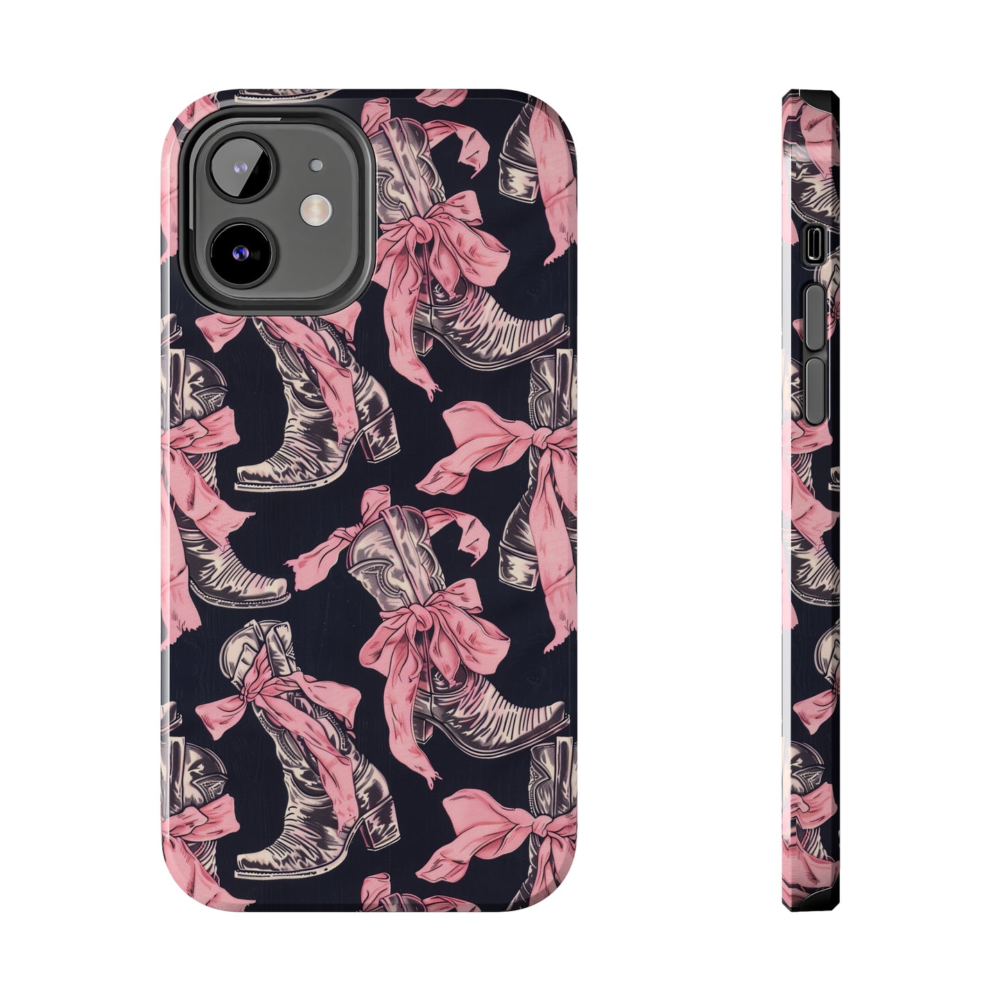 Bows and Boots 3 Phone Case for iPhone - Lightweight, Impact Resistant, Wireless Charging Compatible