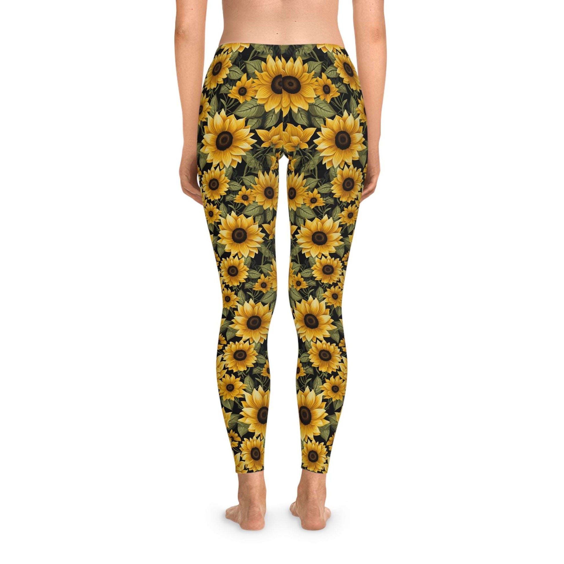 Sunflower Pattern Leggings - Bright Style for Active Women