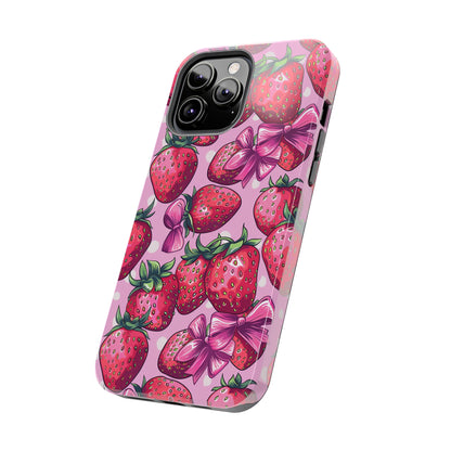 Bows and Berries Phone Case for iPhone - Lightweight, Impact Resistant, Wireless Charging Compatible