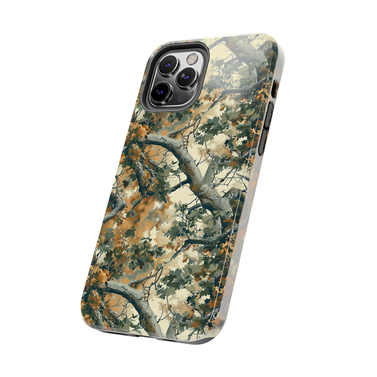 Brown Tree Camo Phone Case for iPhone - Lightweight, Impact Resistant, Wireless Charging Compatible