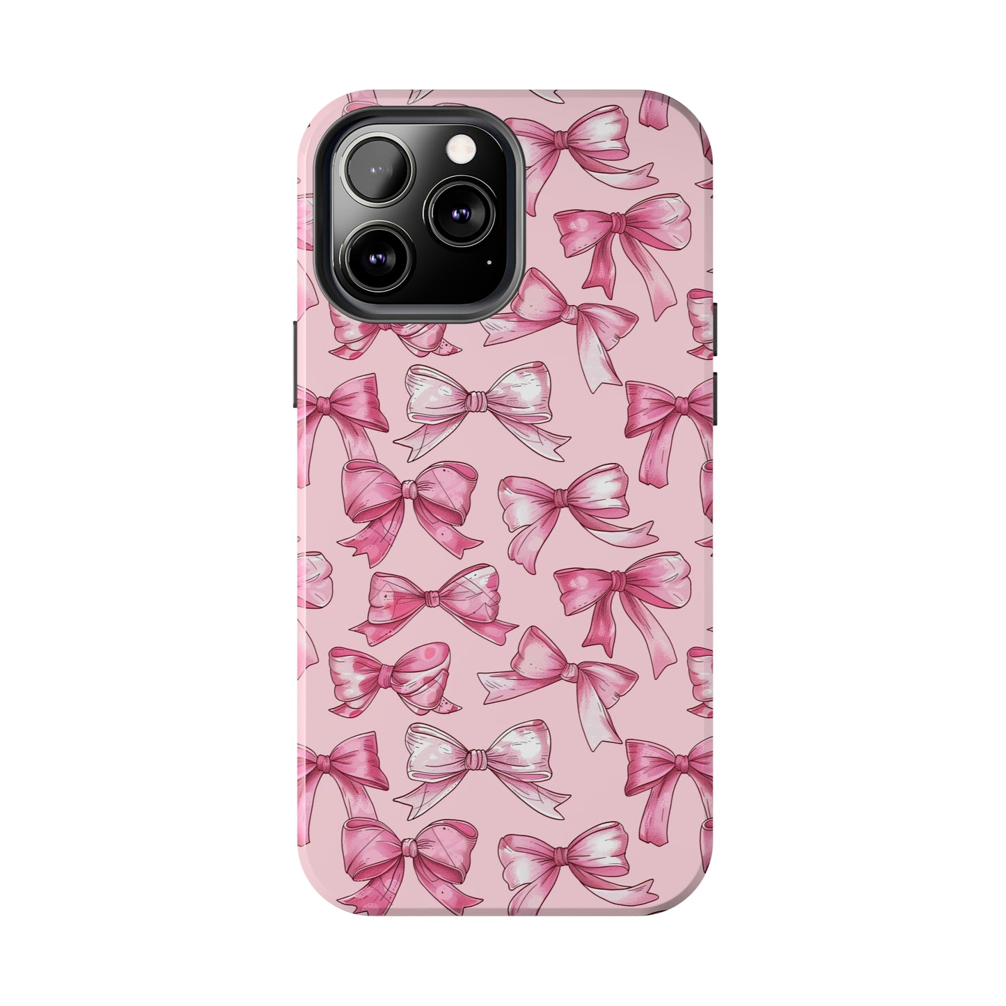 Pink Bows Phone Case for iPhone - Lightweight, Impact Resistant, Wireless Charging Compatible