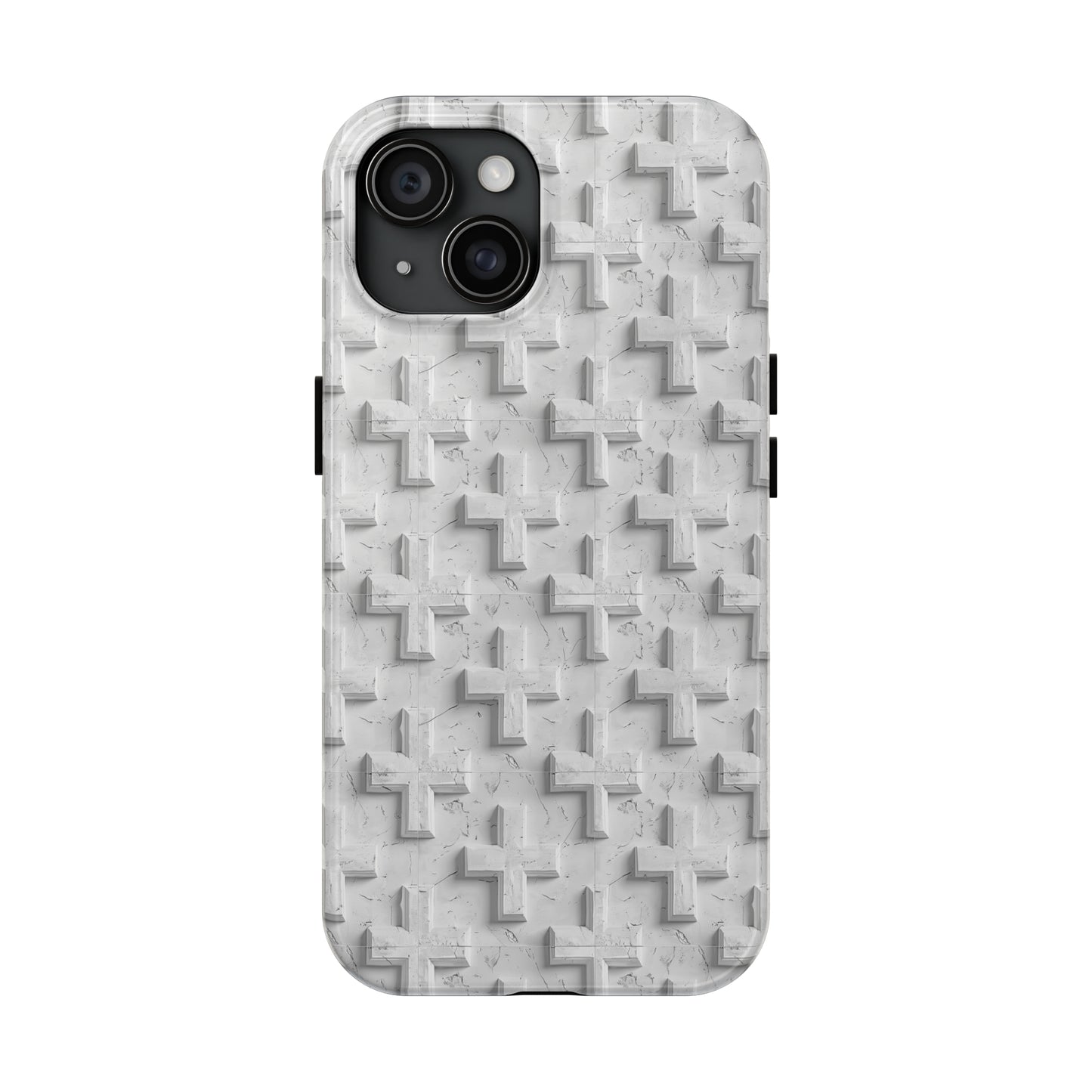 White Cross Phone Case for iPhone - Lightweight, Impact Resistant, Wireless Charging Compatible