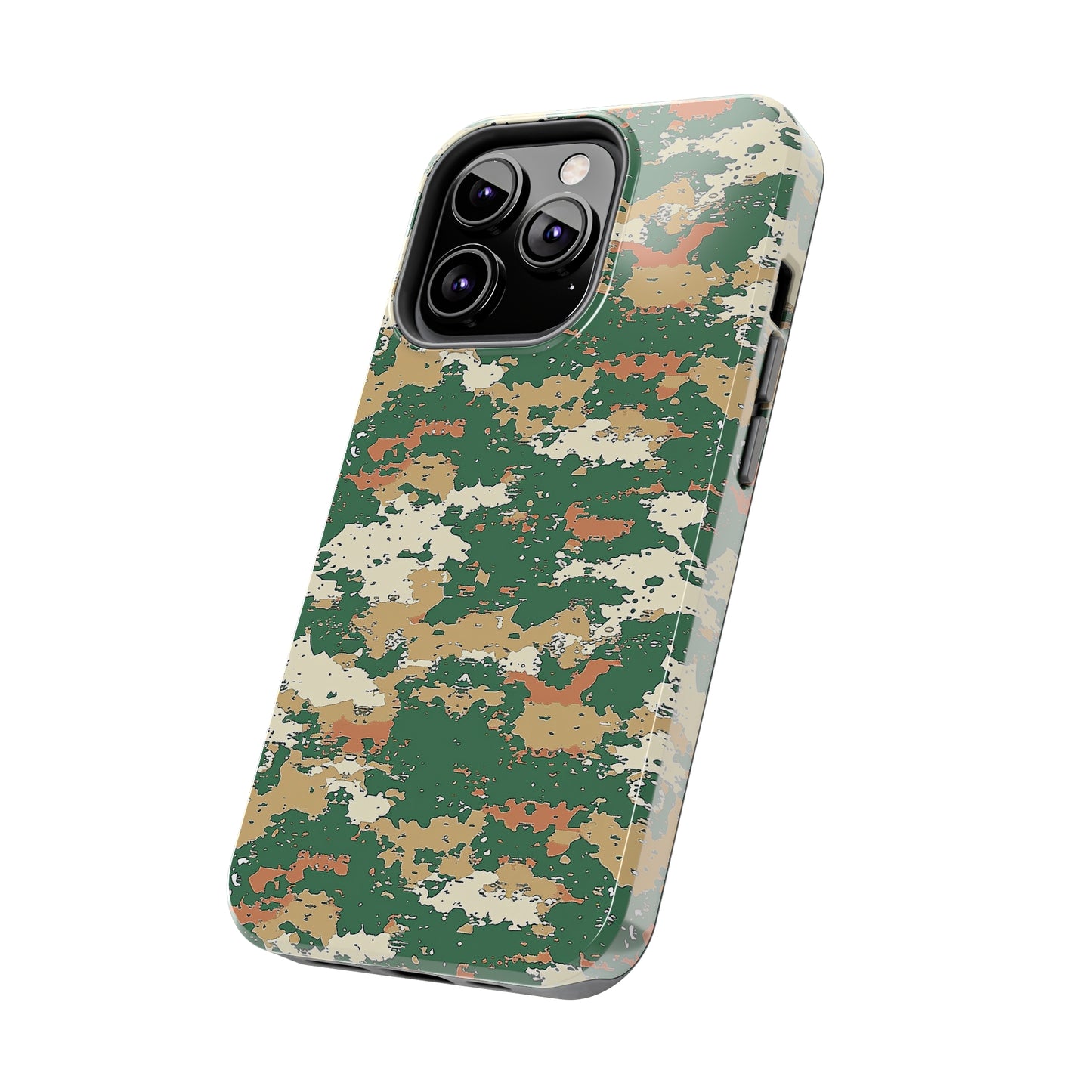 Green Pixel Camo Phone Case for iPhone - Lightweight, Impact Resistant, Wireless Charging Compatible