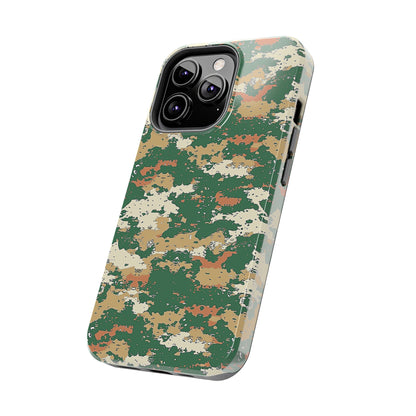 Green Pixel Camo Phone Case for iPhone - Lightweight, Impact Resistant, Wireless Charging Compatible