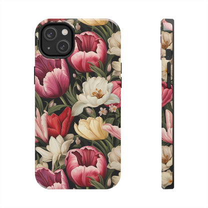 AI Tulip Pattern Phone Case for iPhone - Lightweight, Impact Resistant, Wireless Charging Compatible-AI phone case-AI By AJ