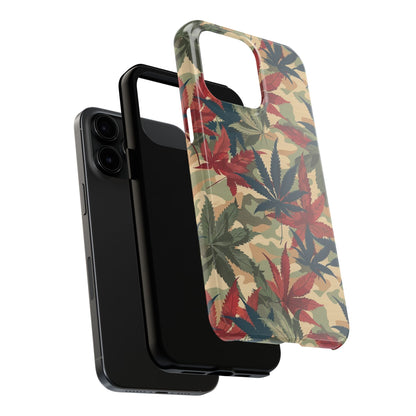 Cannabis Camo Phone Case for iPhone - Lightweight, Impact Resistant, Wireless Charging Compatible