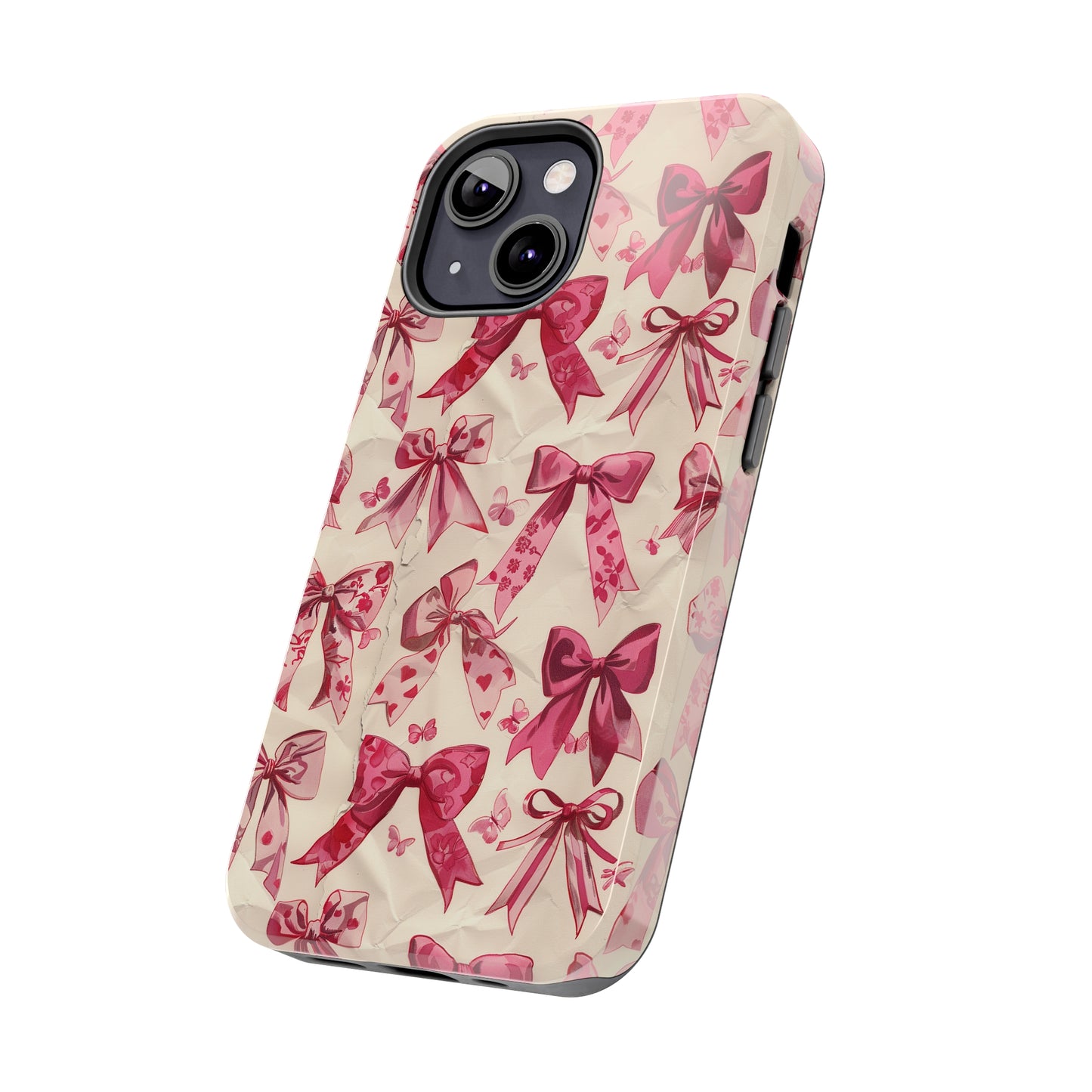 Pink Bows 3 Phone Case for iPhone - Lightweight, Impact Resistant, Wireless Charging Compatible