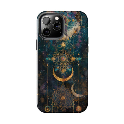 Mandala Pattern Phone Case for iPhone - Lightweight, Impact Resistant, Wireless Charging Compatible