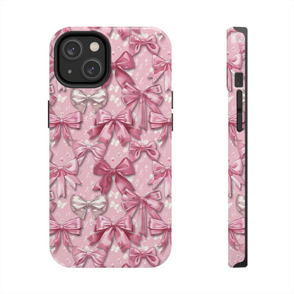 Pink Bows 4 Phone Case for iPhone - Lightweight, Impact Resistant, Wireless Charging Compatible