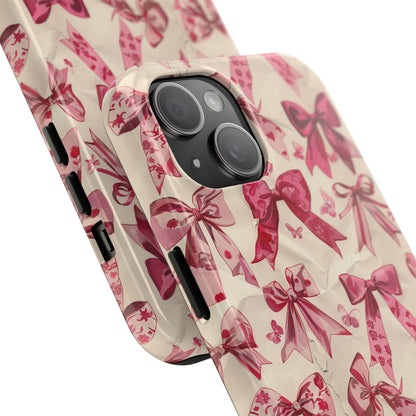 Pink Bows 3 Phone Case for iPhone - Lightweight, Impact Resistant, Wireless Charging Compatible