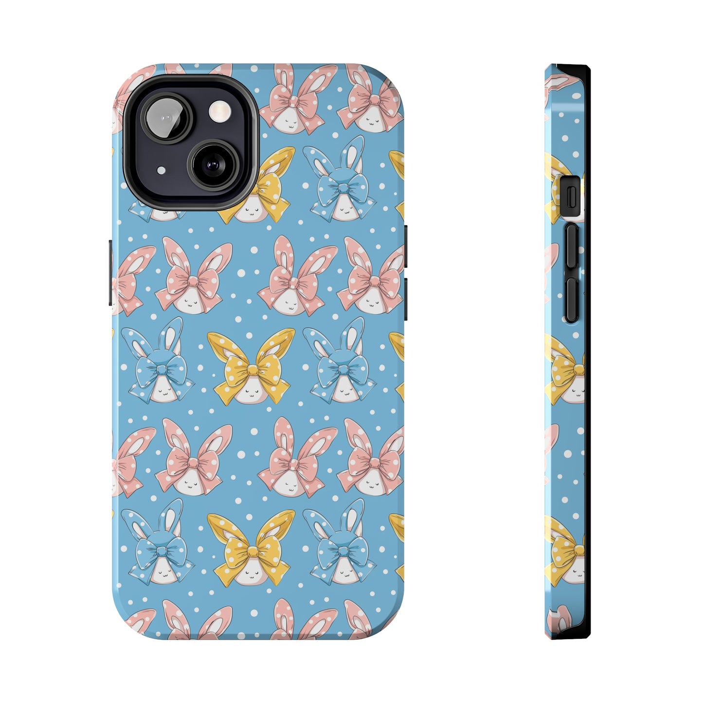 Bunnies and Bows Phone Case for iPhone - Lightweight, Impact Resistant, Wireless Charging Compatible