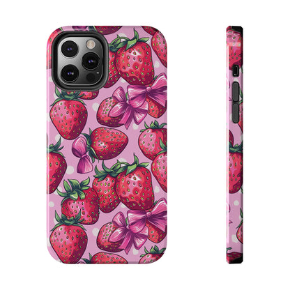 Bows and Berries Phone Case for iPhone - Lightweight, Impact Resistant, Wireless Charging Compatible