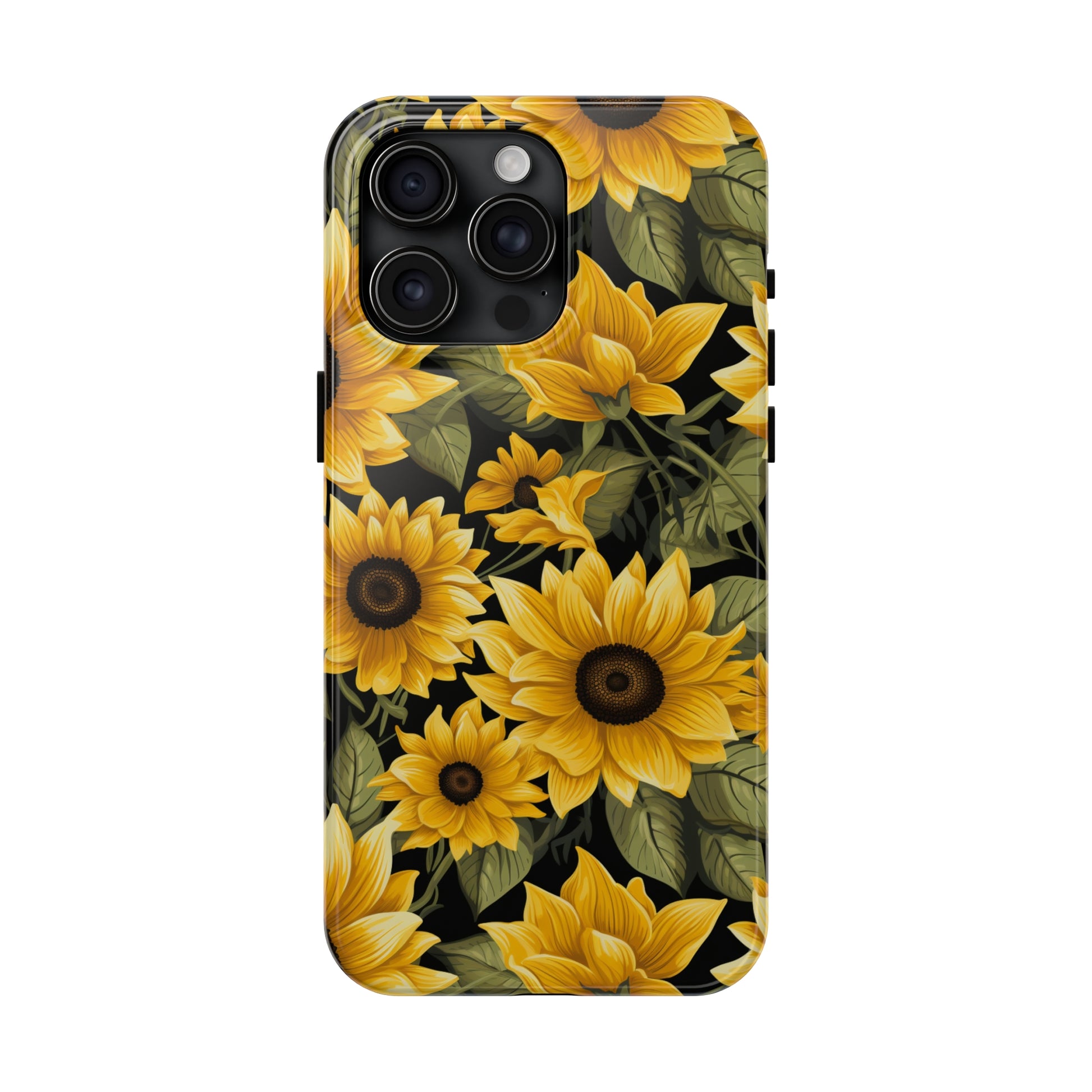 AI Sunflower Pattern Phone Case for iPhone - Lightweight, Impact Resistant, Wireless Charging Compatible-AI phone case-AI By AJ