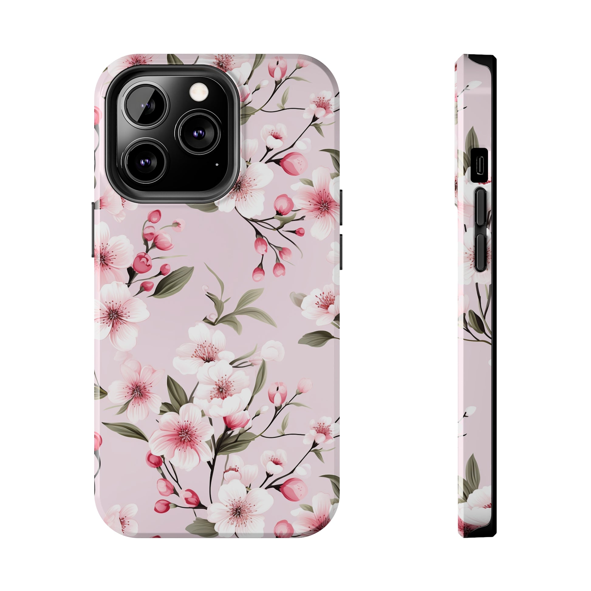 AI Cherry Blossom Pattern Phone Case for iPhone - Lightweight, Impact Resistant, Wireless Charging Compatible-AI phone case-AI By AJ