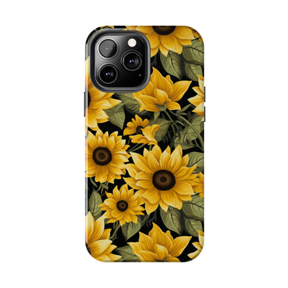 AI Sunflower Pattern Phone Case for iPhone - Lightweight, Impact Resistant, Wireless Charging Compatible-AI phone case-AI By AJ