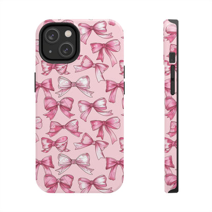 Pink Bows Phone Case for iPhone - Lightweight, Impact Resistant, Wireless Charging Compatible