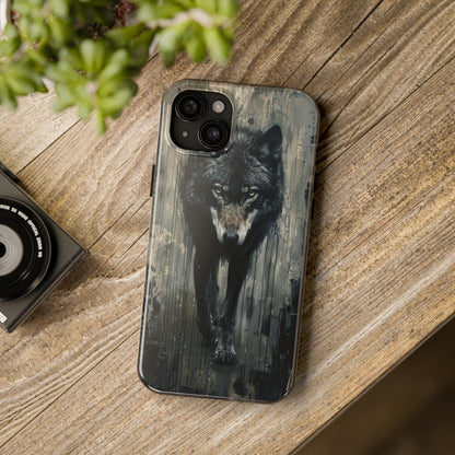 The Arte Povera Style Wolf Phone Case for iPhone - Lightweight, Impact Resistant, Wireless Charging Compatible