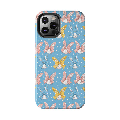 Bunnies and Bows Phone Case for iPhone - Lightweight, Impact Resistant, Wireless Charging Compatible