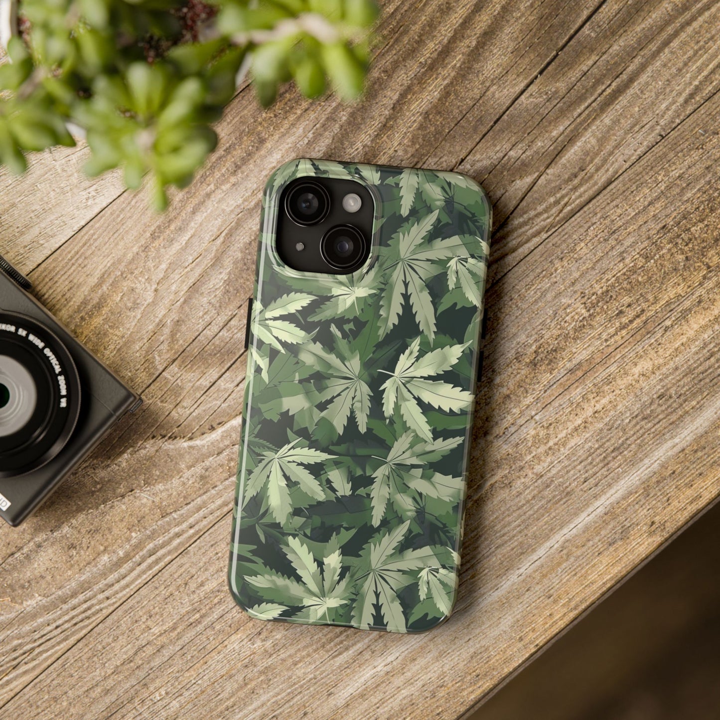 Cannabis Camo 3 Phone Case for iPhone - Lightweight, Impact Resistant, Wireless Charging Compatible