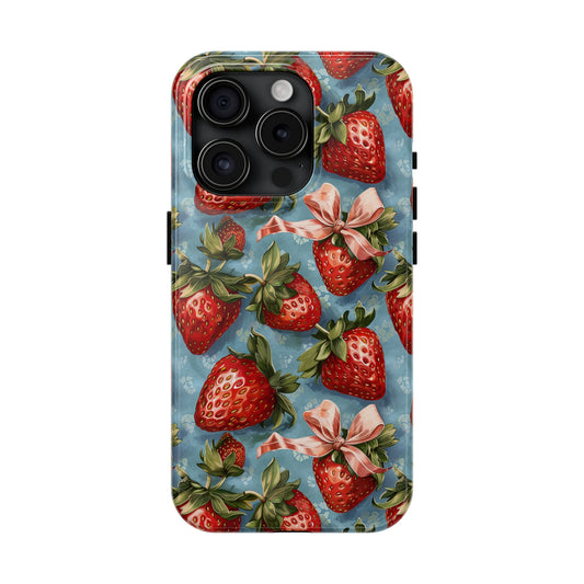 Bows and Berries 2 Phone Case for iPhone - Lightweight, Impact Resistant, Wireless Charging Compatible