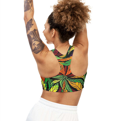 Cannabis Leaf Seamless Sports Bra