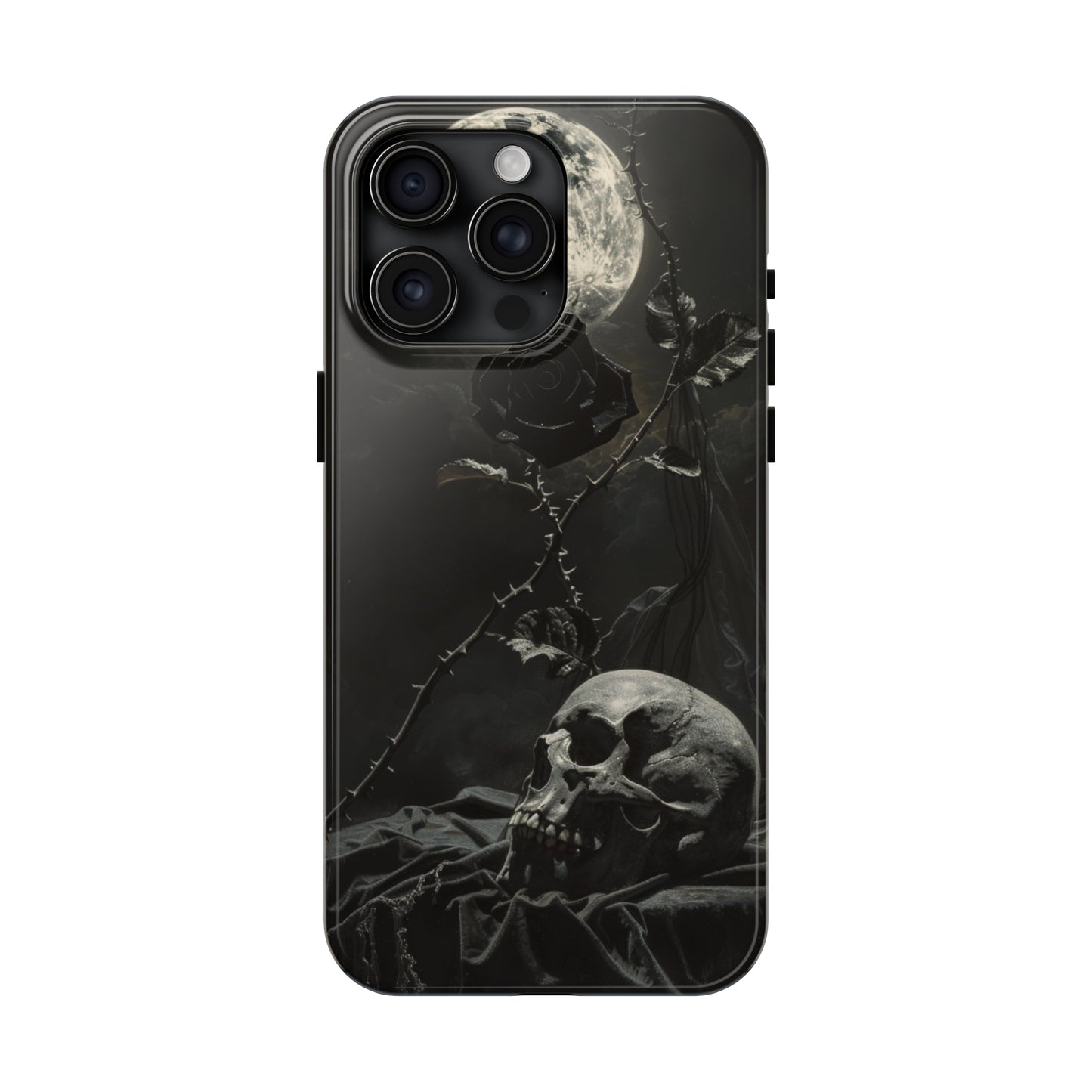 Gothic Elegance Phone Case for iPhone - Lightweight, Impact Resistant, Wireless Charging Compatible