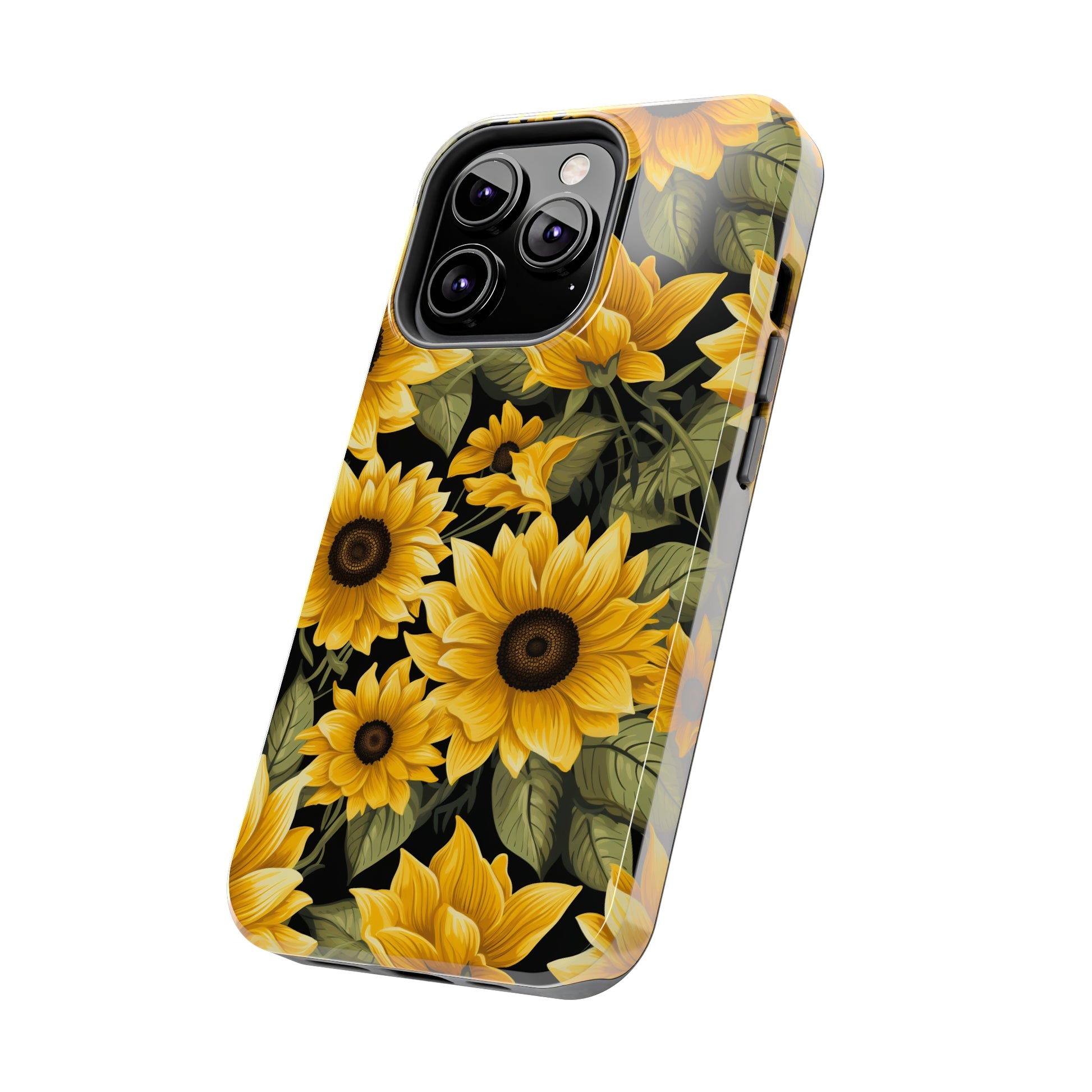 AI Sunflower Pattern Phone Case for iPhone - Lightweight, Impact Resistant, Wireless Charging Compatible-AI phone case-AI By AJ