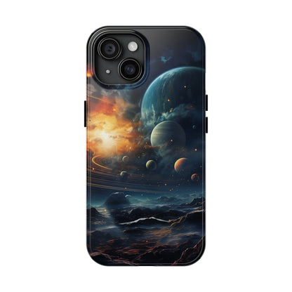 Space Planet Phone Case for iPhone - Lightweight, Impact Resistant, Wireless Charging Compatible