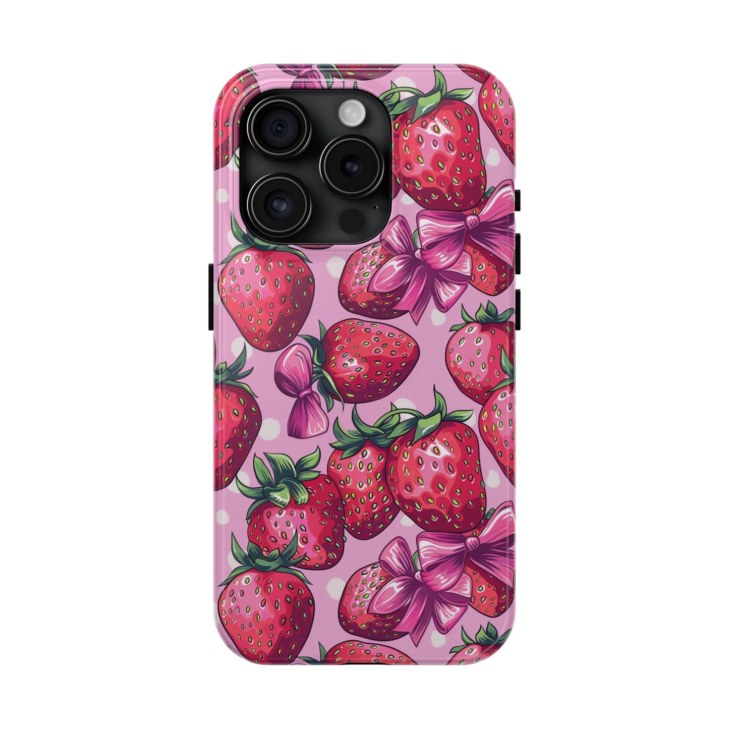 Bows and Berries Phone Case for iPhone - Lightweight, Impact Resistant, Wireless Charging Compatible