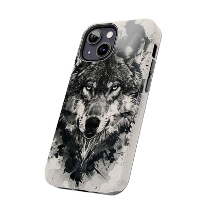 Calligraffiti Style Wolf Phone Case 3 for iPhone - Lightweight, Impact Resistant, Wireless Charging Compatible