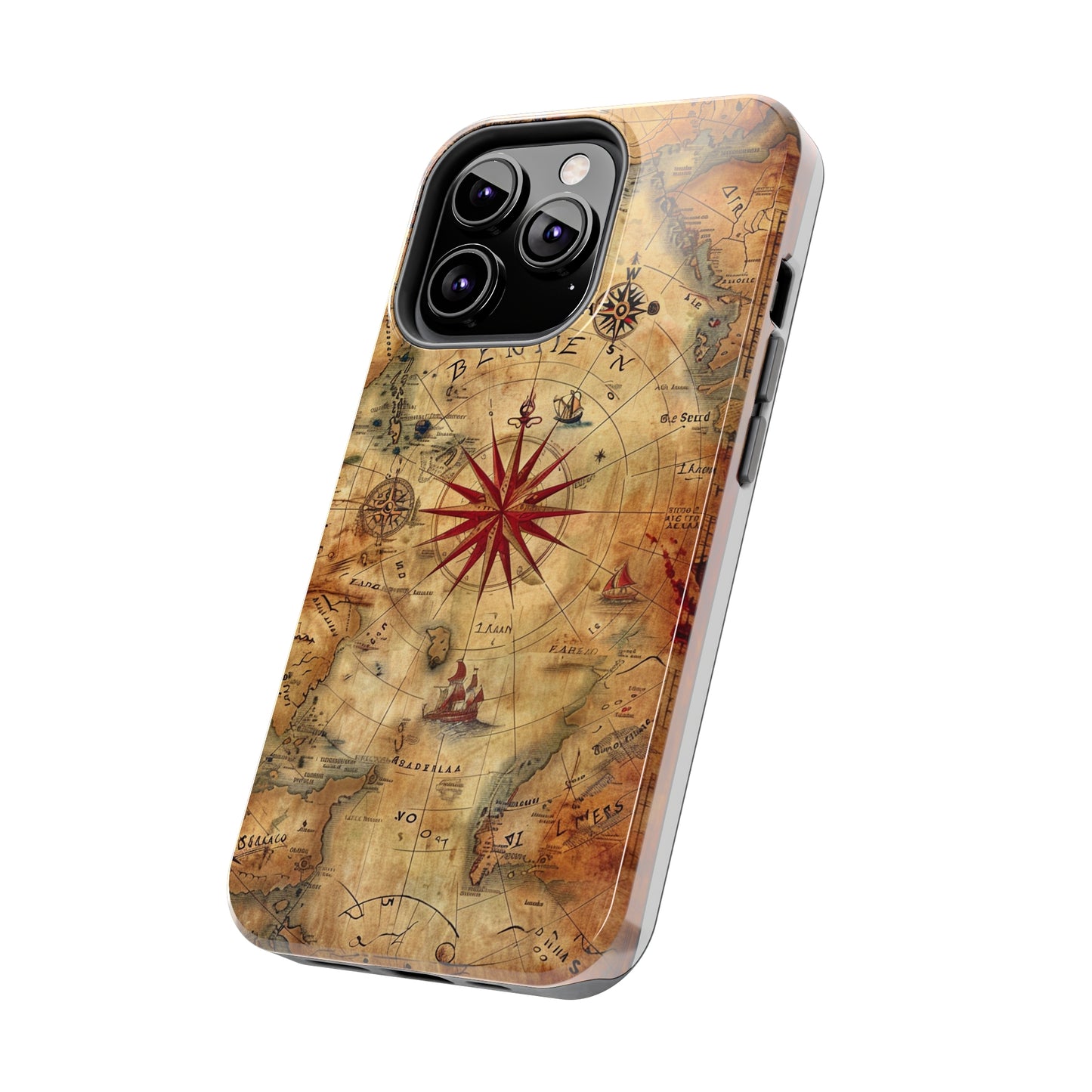 Ancient Cartography Phone Case for iPhone - Lightweight, Impact Resistant, Wireless Charging Compatible