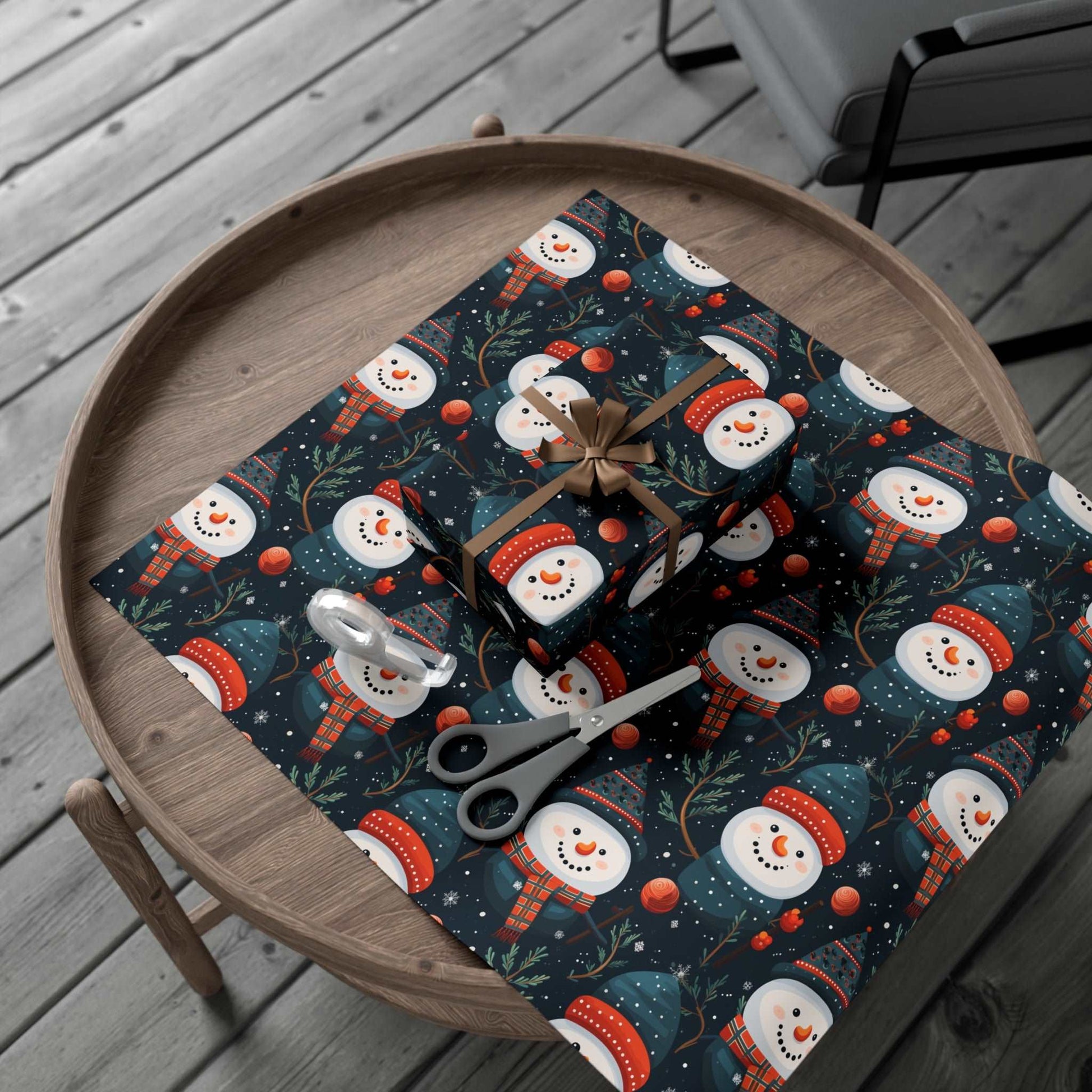 Snowman Wrapping Paper | Holiday Wrapping Paper | Snowman Gift Wrap