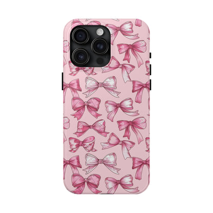 Pink Bows Phone Case for iPhone - Lightweight, Impact Resistant, Wireless Charging Compatible