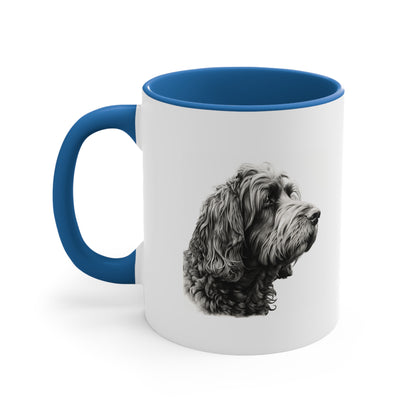 11 oz Accent Coffee Mug - Double-Sided Newfypoo Portrait - Perfect for Dog Lovers & Morning Brew