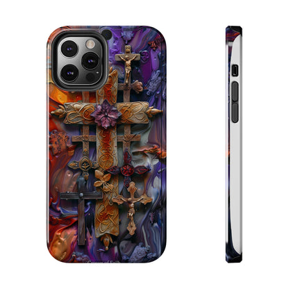 Colorful Crosses Phone Case for iPhone - Lightweight, Impact Resistant, Wireless Charging Compatible