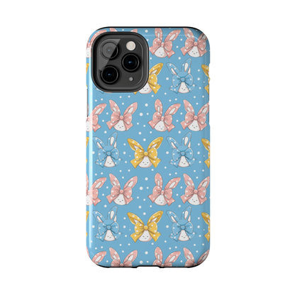 Bunnies and Bows Phone Case for iPhone - Lightweight, Impact Resistant, Wireless Charging Compatible