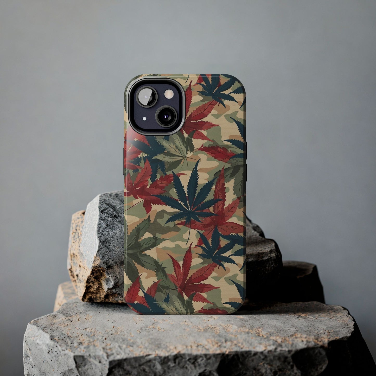 Cannabis Camo Phone Case for iPhone - Lightweight, Impact Resistant, Wireless Charging Compatible