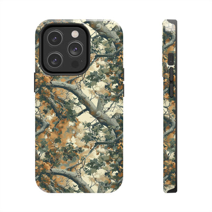 Brown Tree Camo Phone Case for iPhone - Lightweight, Impact Resistant, Wireless Charging Compatible