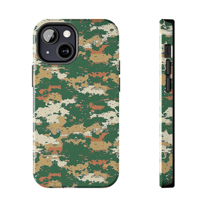 Green Pixel Camo Phone Case for iPhone - Lightweight, Impact Resistant, Wireless Charging Compatible