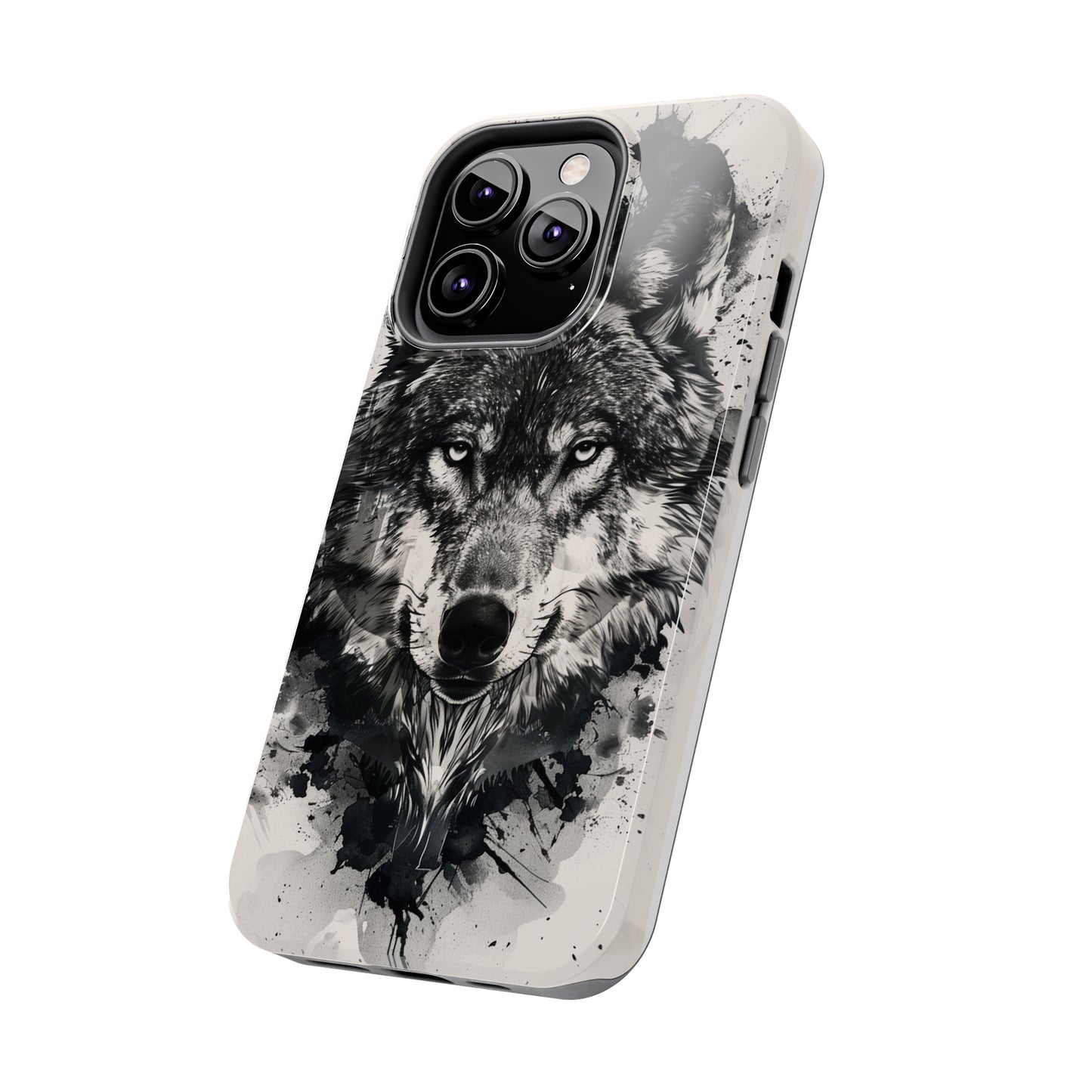 Calligraffiti Style Wolf Phone Case 3 for iPhone - Lightweight, Impact Resistant, Wireless Charging Compatible