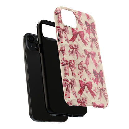 Pink Bows 3 Phone Case for iPhone - Lightweight, Impact Resistant, Wireless Charging Compatible