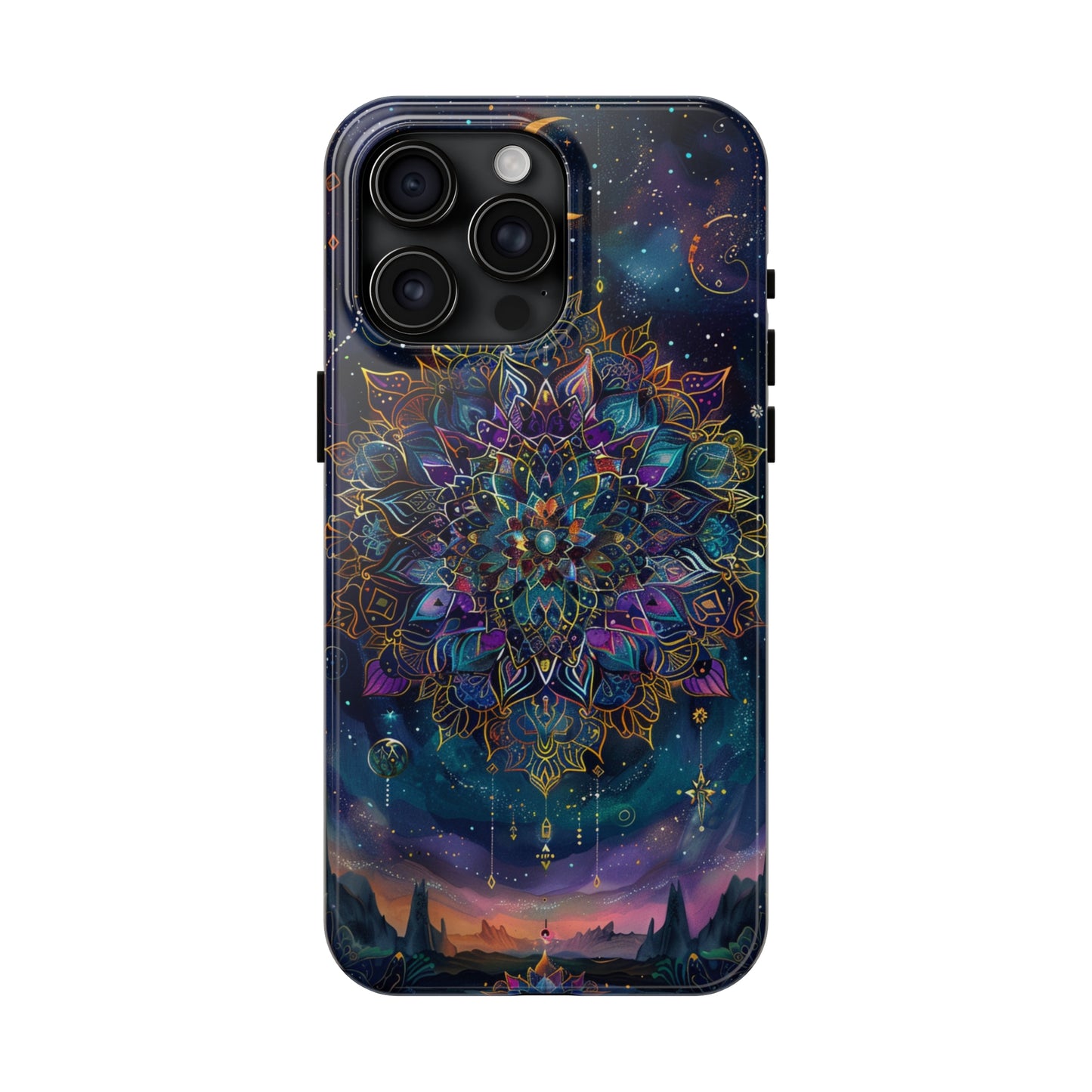 Mandala Pattern Phone Case 3 for iPhone - Lightweight, Impact Resistant, Wireless Charging Compatible